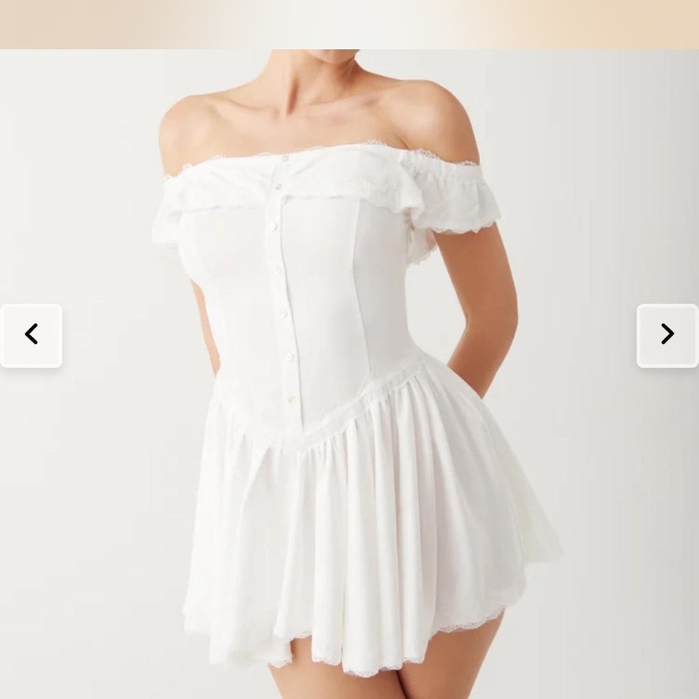 Frankie’s Bikinis Charli mini dress white XS new with tags nwt